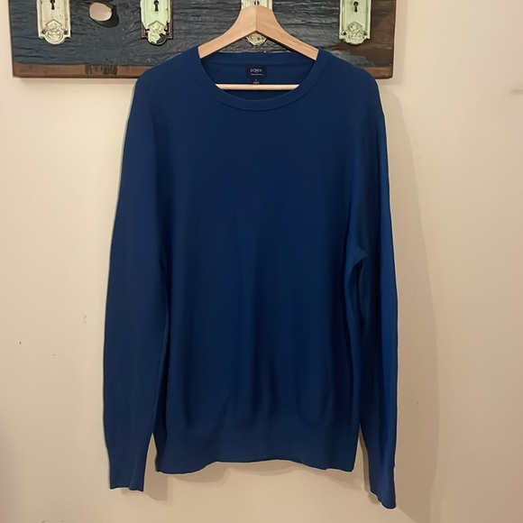 2/$30 J. Crew Blue Cotton Sweater Size Large - Picture 5 of 14